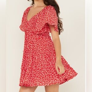 Red Floral Women's Dress NWT